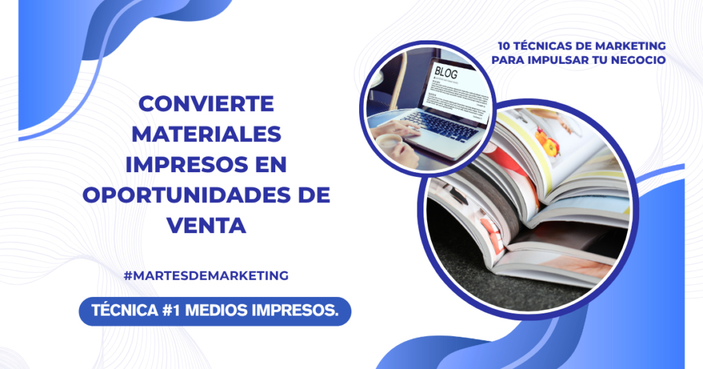 Marketing impreso para empresas con materiales comerciales estratégicos.